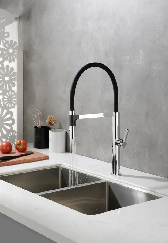 Смеситель для кухни Paulmark Leader Le214101-CR, с гибким изливом, хром Sancos — официальный сайт