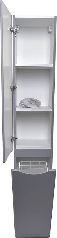 Шкаф-пенал для ванной Style Line Бергамо Люкс Plus 30 L с бельевой корзиной, антискрейтч серый