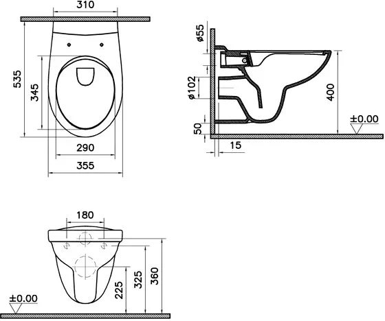 Унитаз подвесной VitrA S10 SpinFlush 7855B003-0075 Sancos — официальный сайт