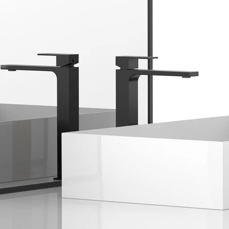 Смеситель для раковины Vincea Cube VBF-1C02MB черный Sancos — официальный сайт