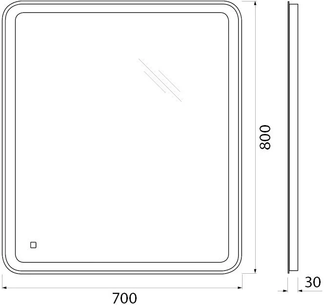 Зеркало BelBagno SPC-MAR-700-800-LED-TCH Sancos — официальный сайт