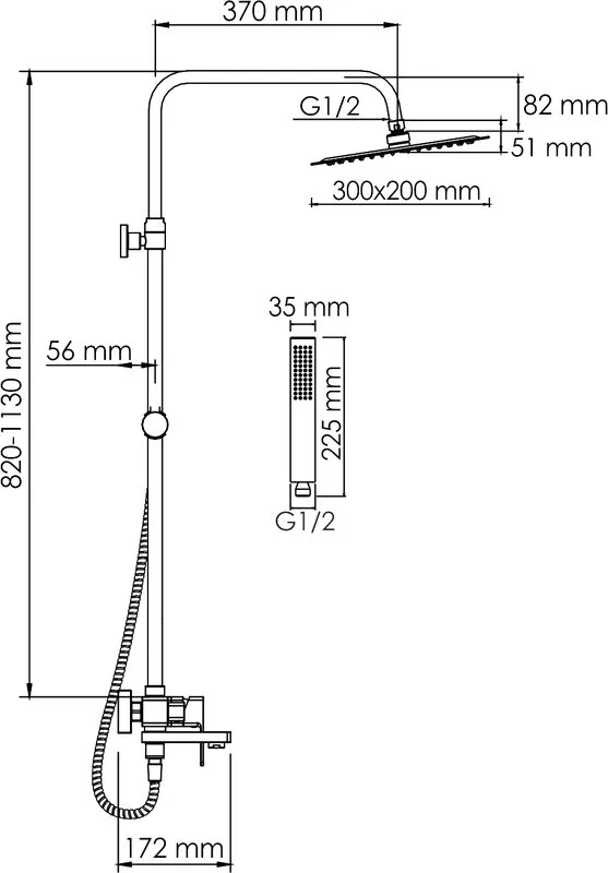 Душевая стойка Wasserkraft Aller A177.069.103.010.CH, хром Sancos — официальный сайт