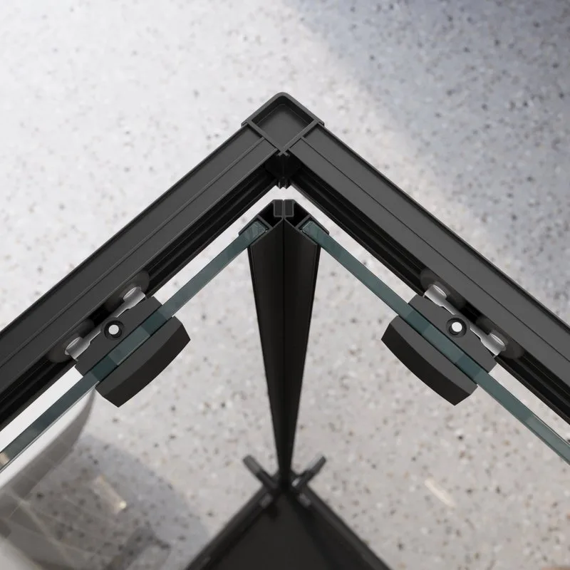 Душевой уголок BelBagno Luce A-2-90-C-NERO 90x90, профиль матовый черный, стекло прозрачное Sancos — официальный сайт