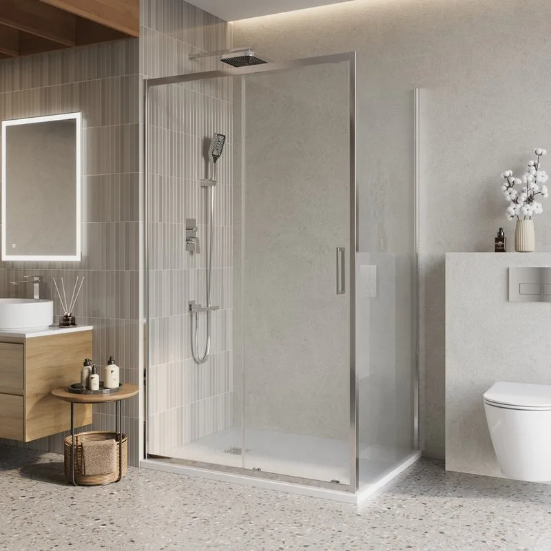 Душевой уголок BelBagno Luce AH-1-120/90-C-Cr профиль хром, стекло прозрачное Sancos — официальный сайт