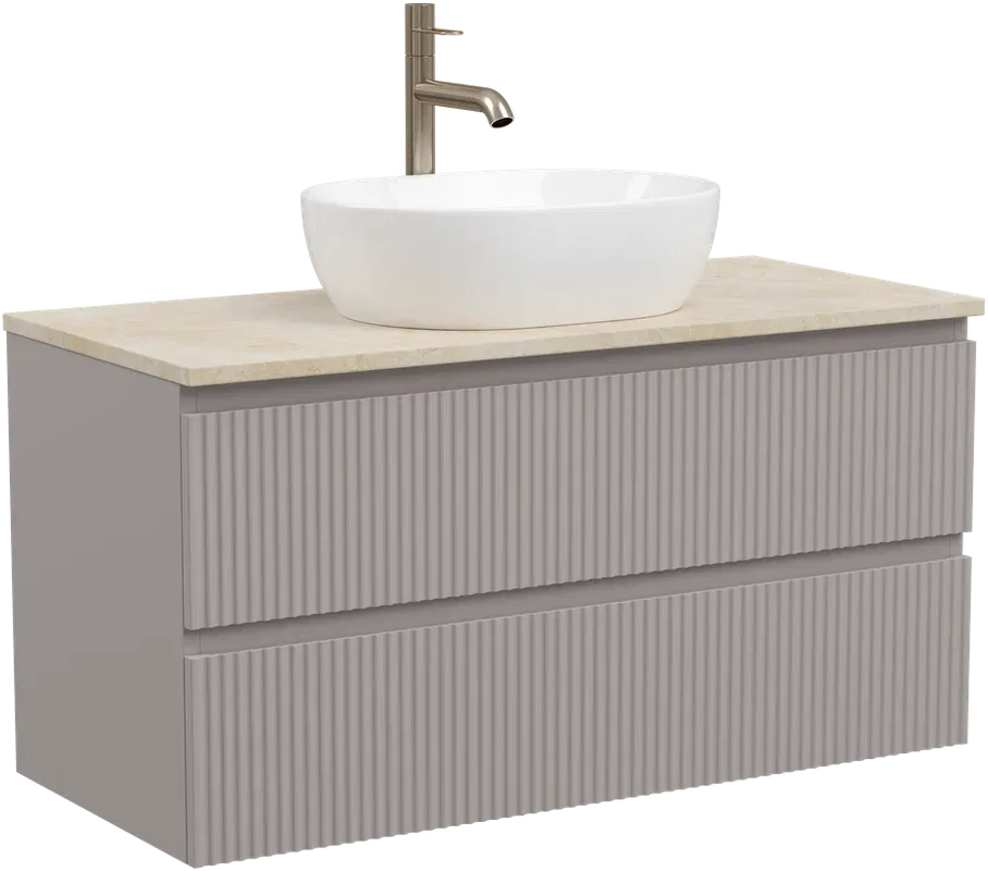 Тумба с раковиной Sancos Snob R 100 см, doha soft, столешница бежевая, раковина CN6019 Sancos — официальный сайт