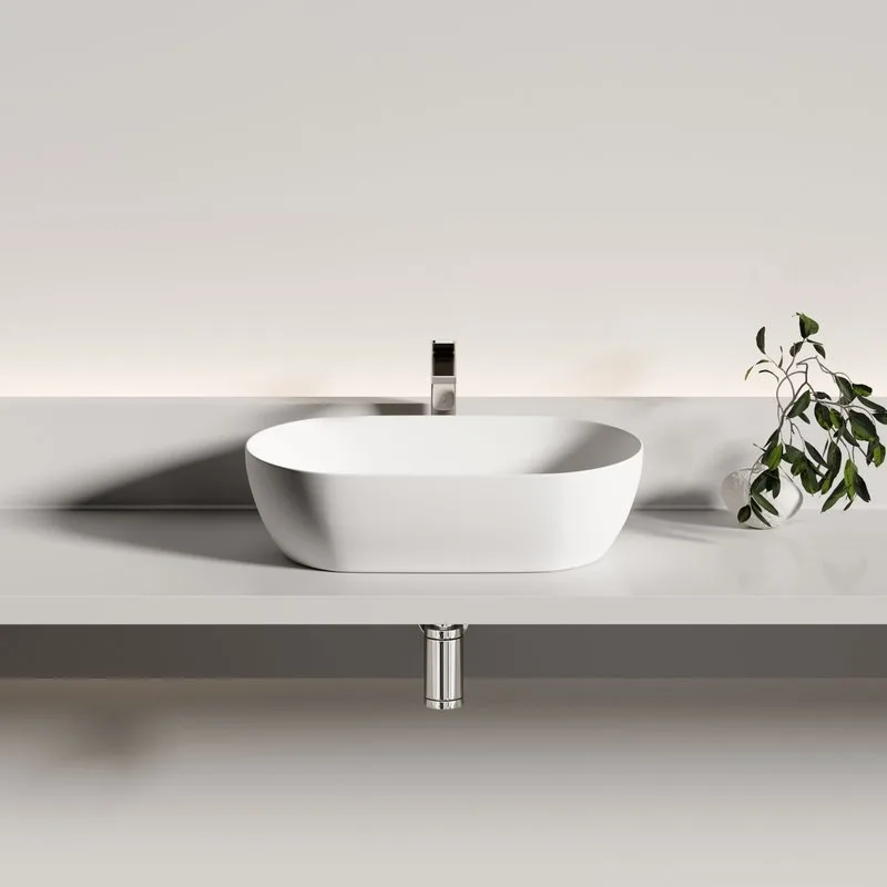 Раковина накладная Ceramicanova Twist овальная 55 см цвет белый матовый CN12001MW Sancos — официальный сайт