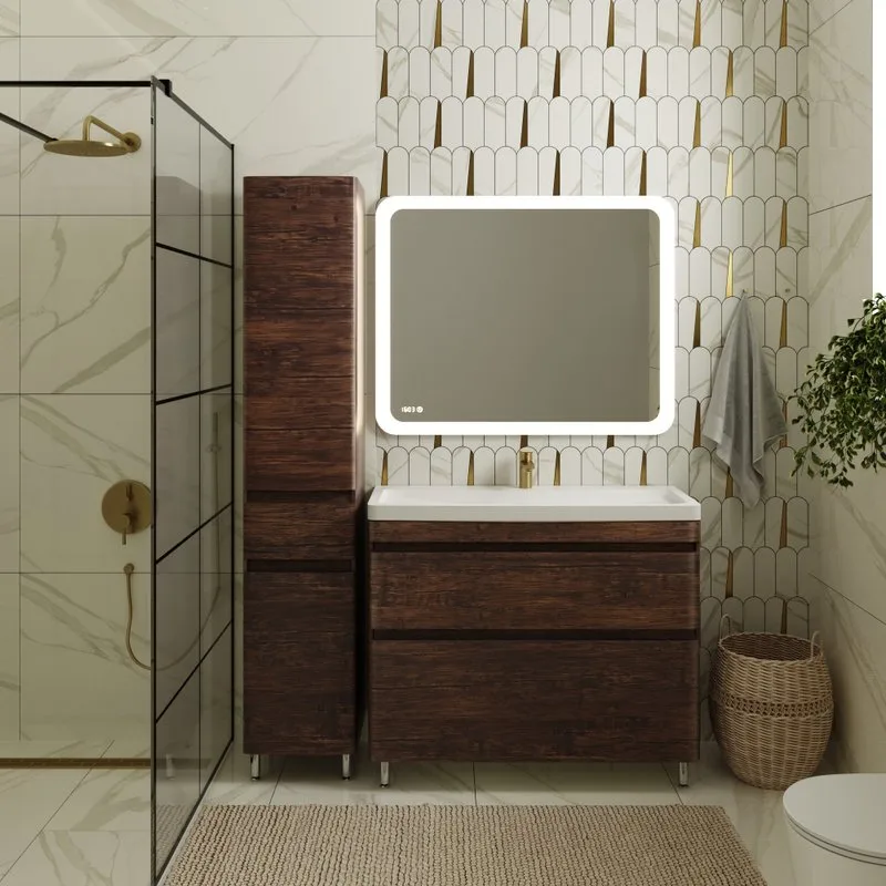 Тумба под раковину без столешницы Style Line Атлантика 100 Люкс Plus, напольная, старое дерево