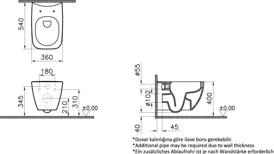Унитаз подвесной VitrA Shift 7742B003-0075 405 с микролифтом, безободковый, глянцевый белый Sancos — официальный сайт
