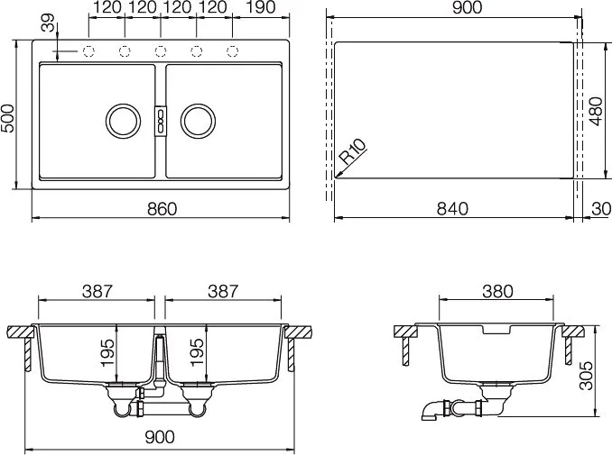 Мойка кухонная Schock Horizont 90 (N-200) Cristadur серебристый камень Sancos — официальный сайт