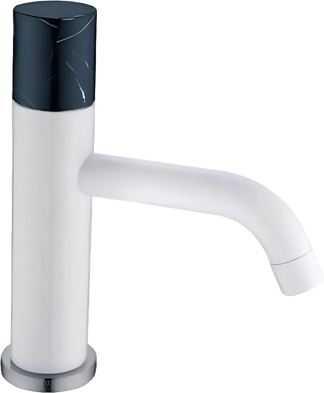 Смеситель для раковины Boheme Stick 121-W-MR-B белый, черный мрамор Sancos — официальный сайт