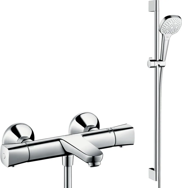 Термостатический смеситель Hansgrohe Ecostat universal 13123000, + Душевой гарнитур Hansgrohe Croma  Sancos — официальный сайт