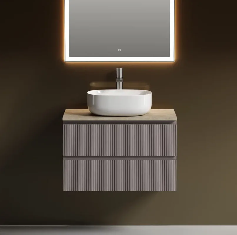 Тумба с раковиной Sancos Snob T 80 см, doha soft, столешница бежевая, раковина CN6018 Sancos — официальный сайт