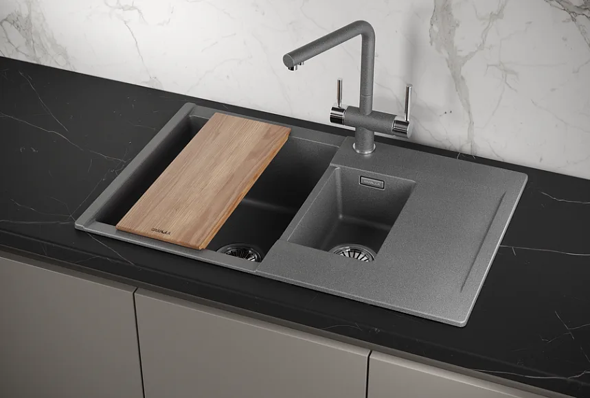 Мойка кухонная Granula Estetica 7808, графит Sancos — официальный сайт