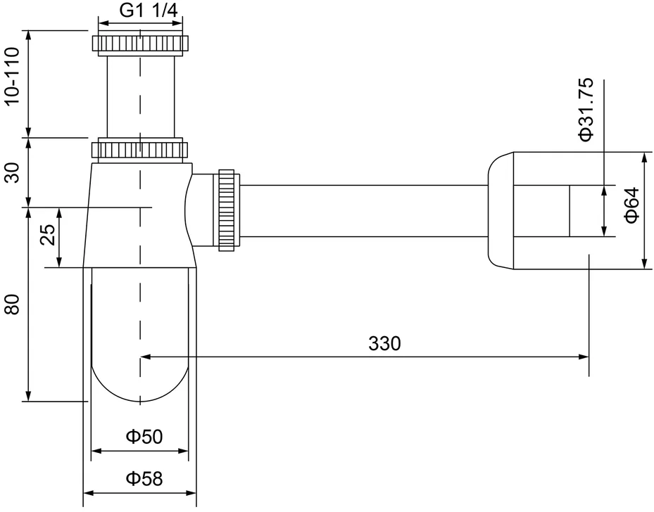 Сифон для раковины Timo 960/17L, матовое золото Sancos — официальный сайт