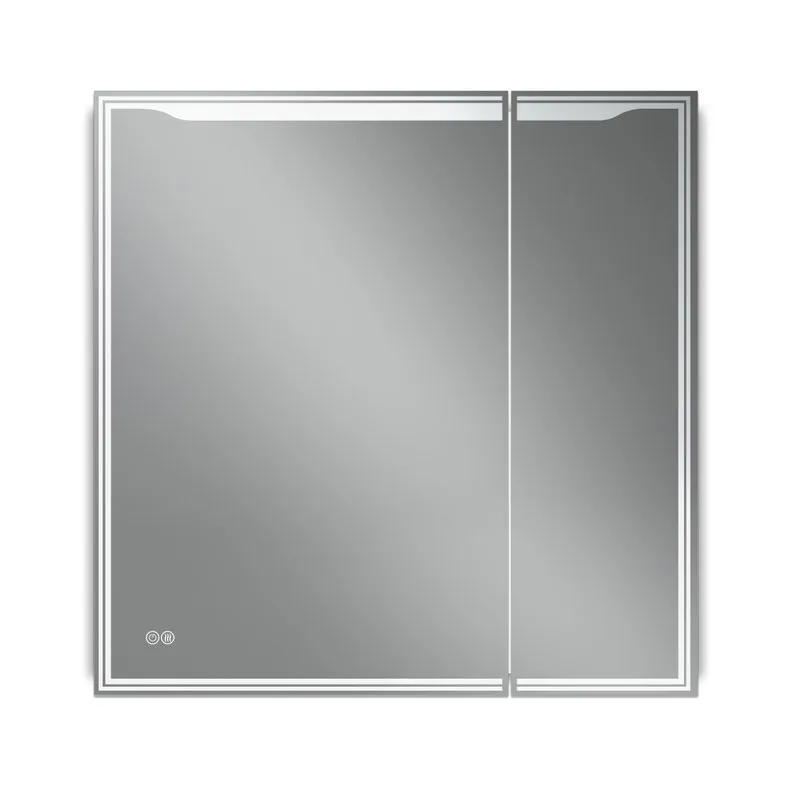 Зеркало-шкаф Art&Max Merano 80х80 L белое, с LED-подсветкой, 6000К Sancos — официальный сайт