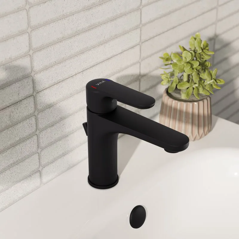Смеситель для раковины VitrA Root Round A4270636EXP черный Sancos — официальный сайт
