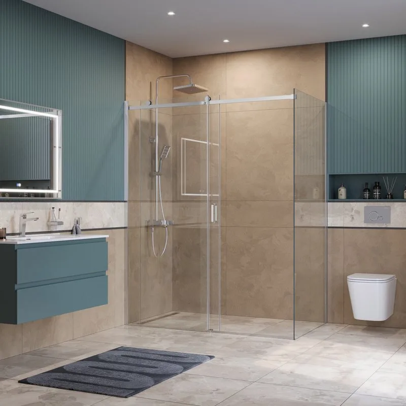 Душевой уголок BelBagno Soft Close-2 AH-1-160/100-C-Cr профиль хром Sancos — официальный сайт