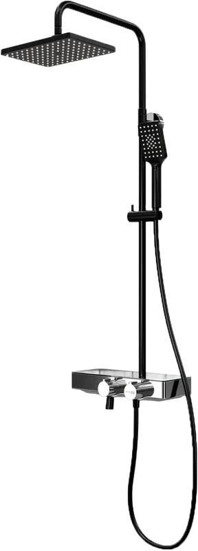 Душевая стойка Wasserkraft Thermo A11401, черная матовая Sancos — официальный сайт