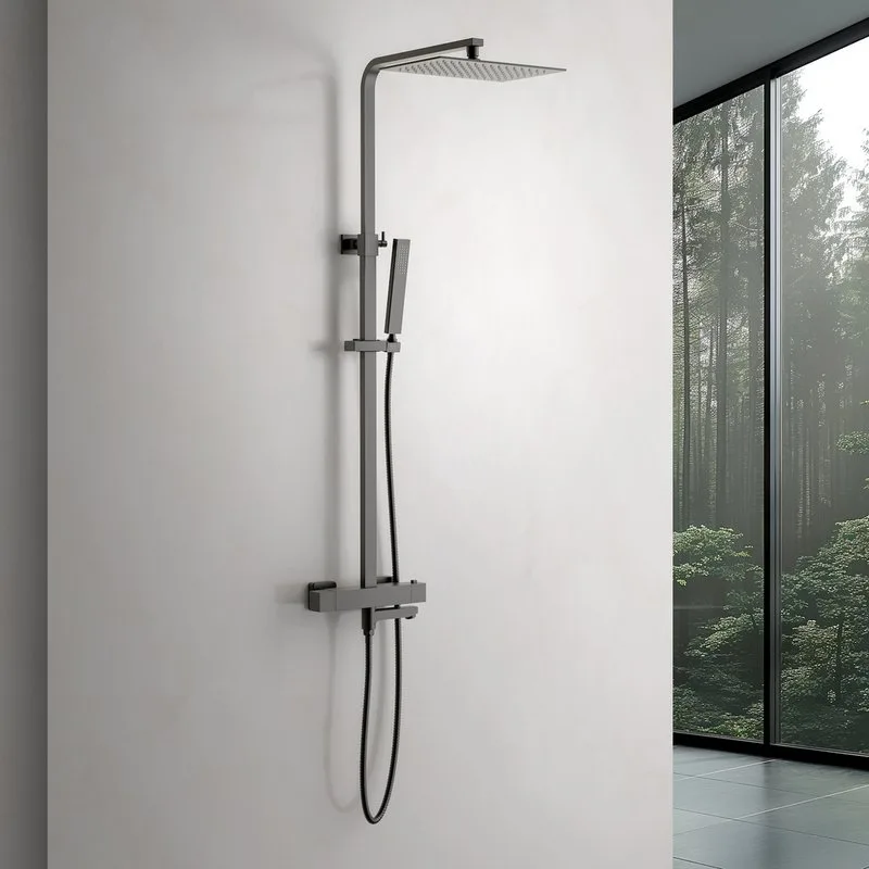 Душевая стойка Timo Tetra-Thermo SX-0169/18, с термостатом, черное золото Sancos — официальный сайт