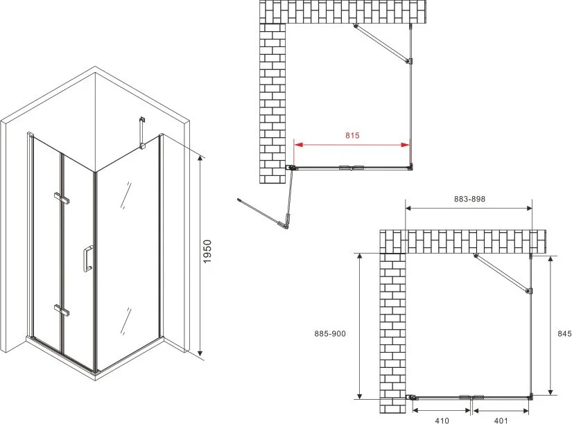 Душевой уголок Abber Zart AG08090P-S91 90х90, профиль хром, стекло прозрачное Sancos — официальный сайт