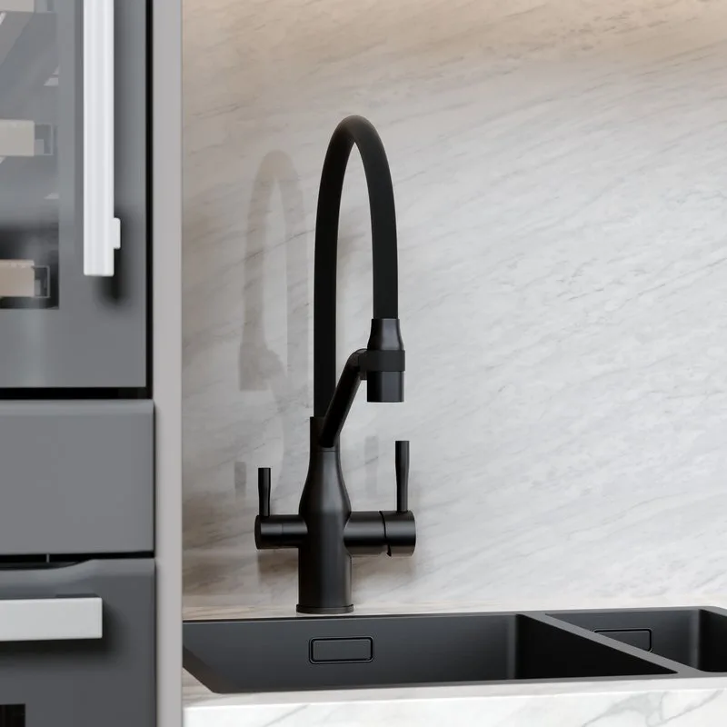 Смеситель для кухни Sancos Orta SC4008MB с гибким изливом, черный матовый Sancos — официальный сайт