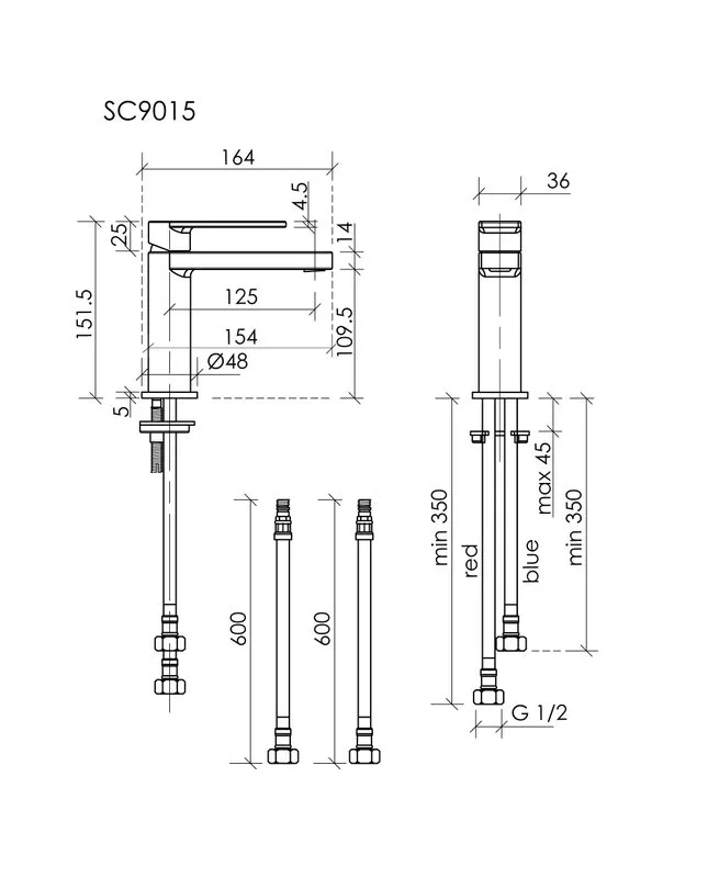 Смеситель для раковины Sancos Studio, вороненая сталь, SC9015GG Sancos — официальный сайт