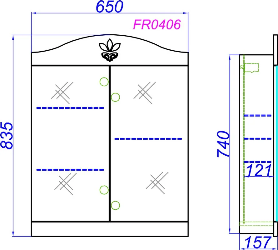 Зеркало-шкаф Aqwella Franchesca 65 65 Sancos — официальный сайт