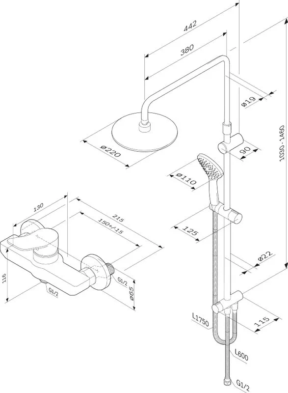 Душевая стойка AM.PM X-Joy F43885A24, со смесителем Sancos — официальный сайт