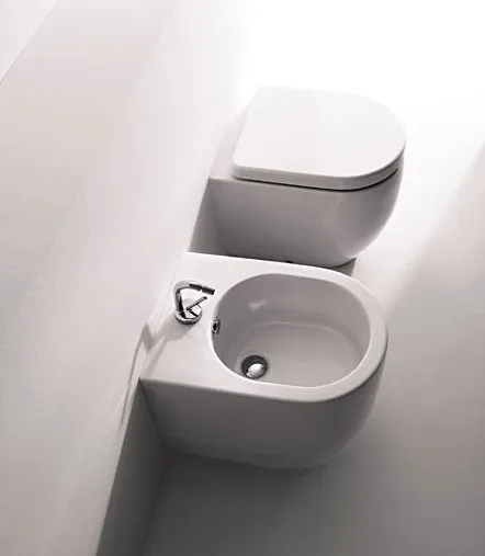 Биде напольное Kerasan Flo 312001 с креплениями Sancos — официальный сайт