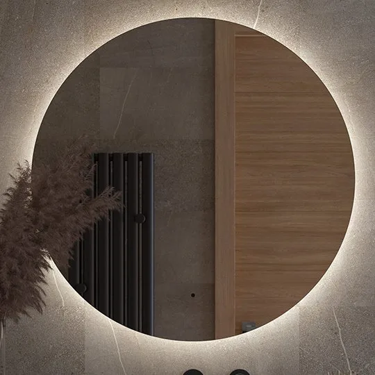 Зеркало круглое Defesto Opti DF 2846R 90 с LED-подсветкой, 4500К, инфракрасный выключатель