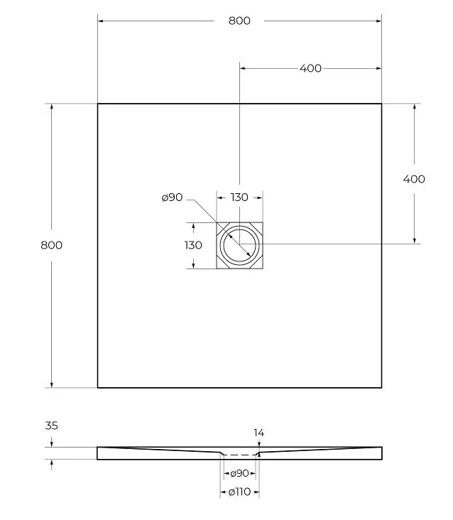 Поддон для душа BelBagno Uno TRAY-MR-UNO-A-80-35-W-BO 80х80, белый, с сифоном Sancos — официальный сайт