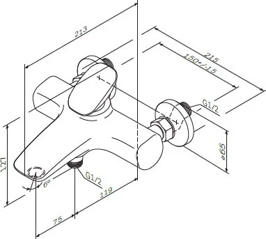 Смеситель для ванны с душем AM.PM Spirit V2.0 F70A10000 Sancos — официальный сайт