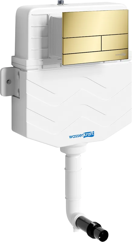 Смывной бачок скрытого монтажа Wasserkraft Aller 10TLT.031.ME.PG04, с кнопкой смыва золото Sancos — официальный сайт