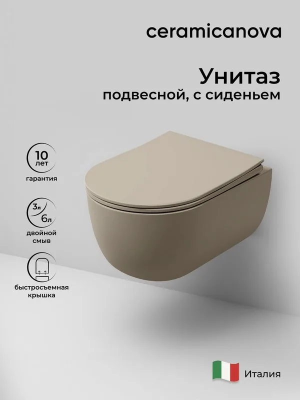 Унитаз подвесной Ceramicanova Modena Rimless CN6063MC Sancos — официальный сайт