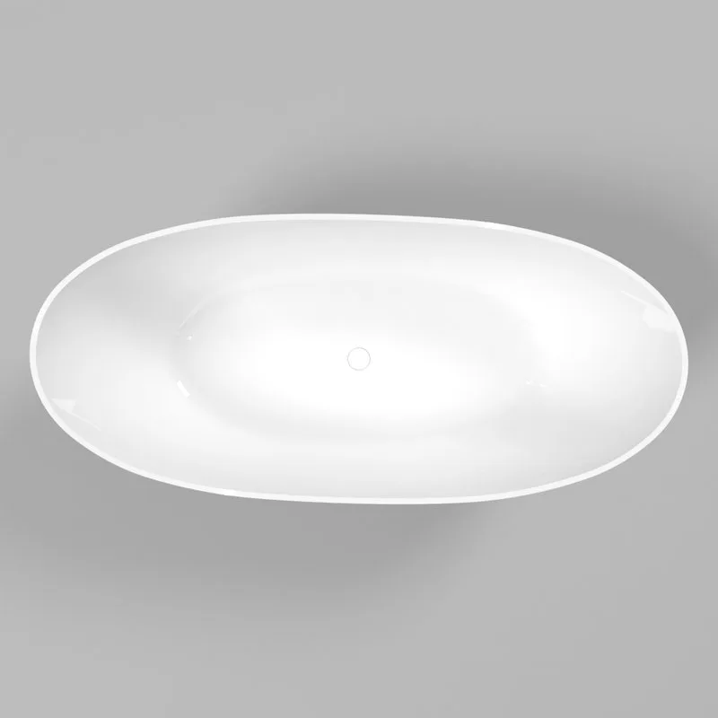 Ванна из искусственного камня WHITECROSS Ruby 170x75 см, отдельностоящая, белая, овальная, с донным  Sancos — официальный сайт