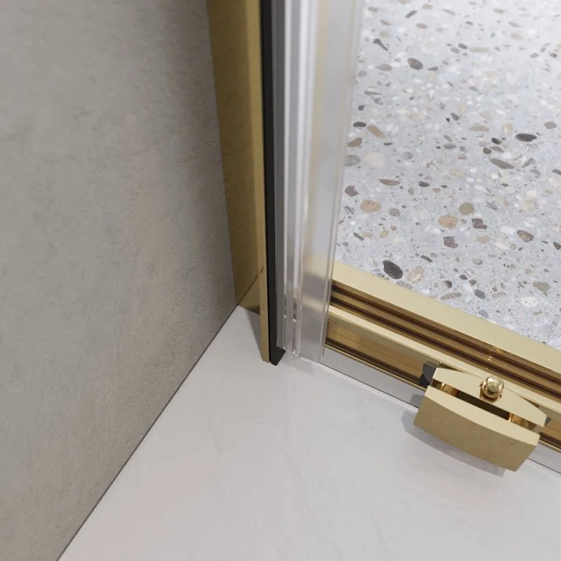 Душевая дверь в нишу BelBagno Luce BF-1-100-C-ORO профиль золото, стекло прозрачное Sancos — официальный сайт
