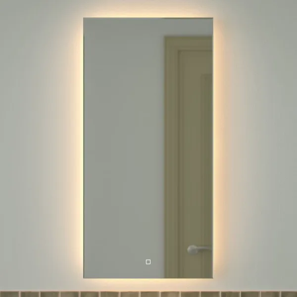 Зеркало Defesto Glow DF 2515S 50х100 с LED-подсветкой, 3000 K, сенсорный выключатель