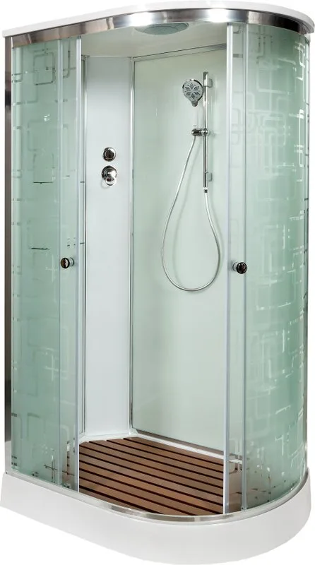 Душевая кабина DTO EM1511L 110х80, профиль хром, стекло матовое с узором Sancos — официальный сайт