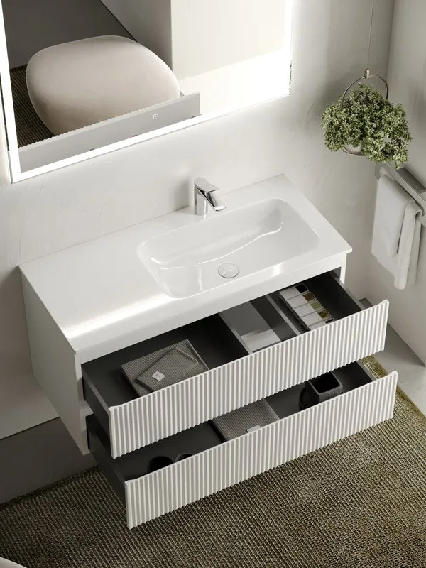 Тумба под раковину Sancos Snob R 100 подвесная Bianco (белый), SNR100RW Sancos — официальный сайт