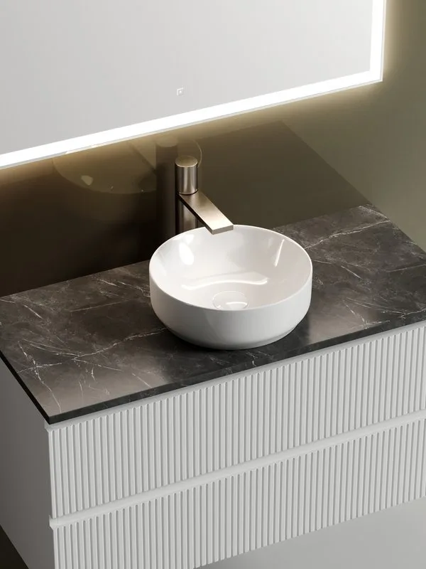 Тумба с раковиной Sancos Snob T 100 см, bianco, столешница черный мрамор, раковина CN6005 Sancos — официальный сайт