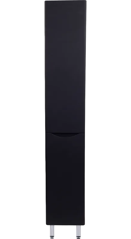Шкаф-пенал для ванной Style Line Бергамо Люкс Plus 30 с бельевой корзиной, антискрейтч черный