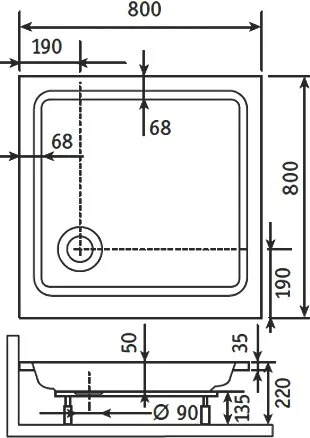 Поддон для душа RGW Style KV 80x80x22 Sancos — официальный сайт