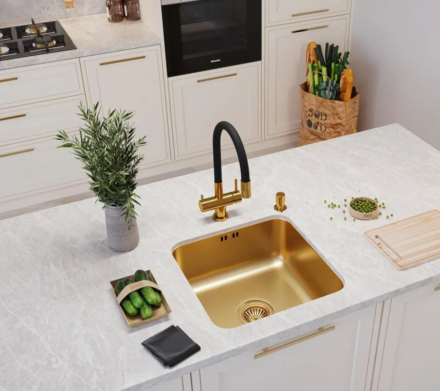 Смеситель для кухни Emar PVD ЕС - 3015 PVD Golden Sancos — официальный сайт