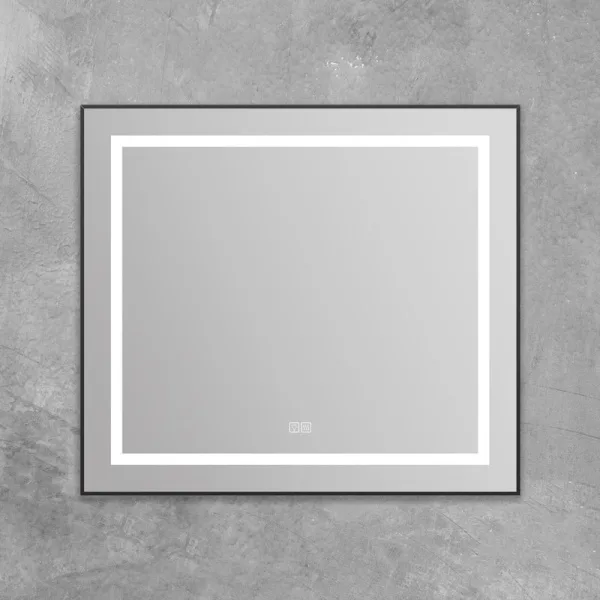 Зеркало BelBagno Kraft SPC-KRAFT-885-785-TCH-WARM-NERO черное, с подогревом