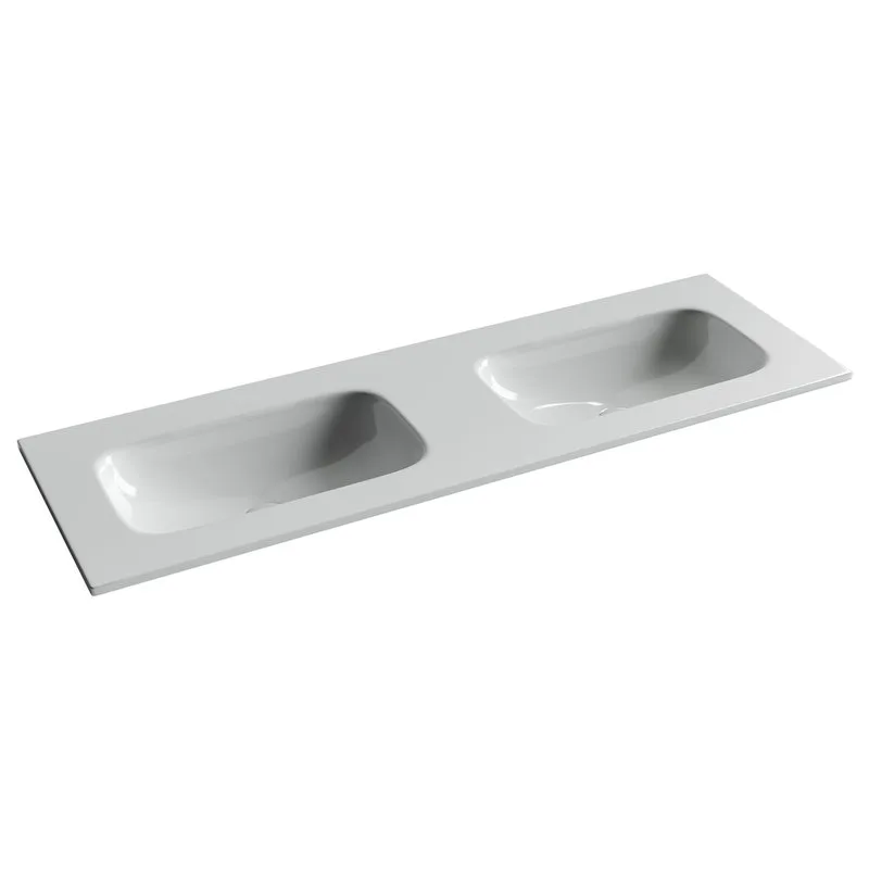 Мебельная раковина Ceramicanova Grace прямоугольная 141см с двумя чашами без отверстий под смеситель Sancos — официальный сайт