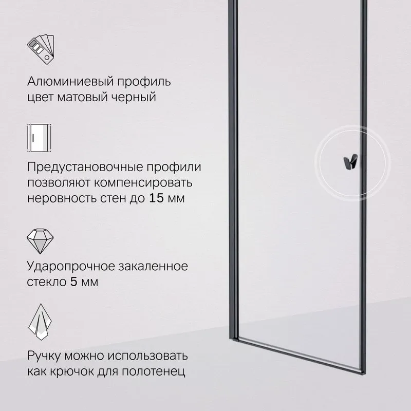 Душевая дверь в нишу AM.PM Sunny W87G-80-1P-BT 80 см Sancos — официальный сайт