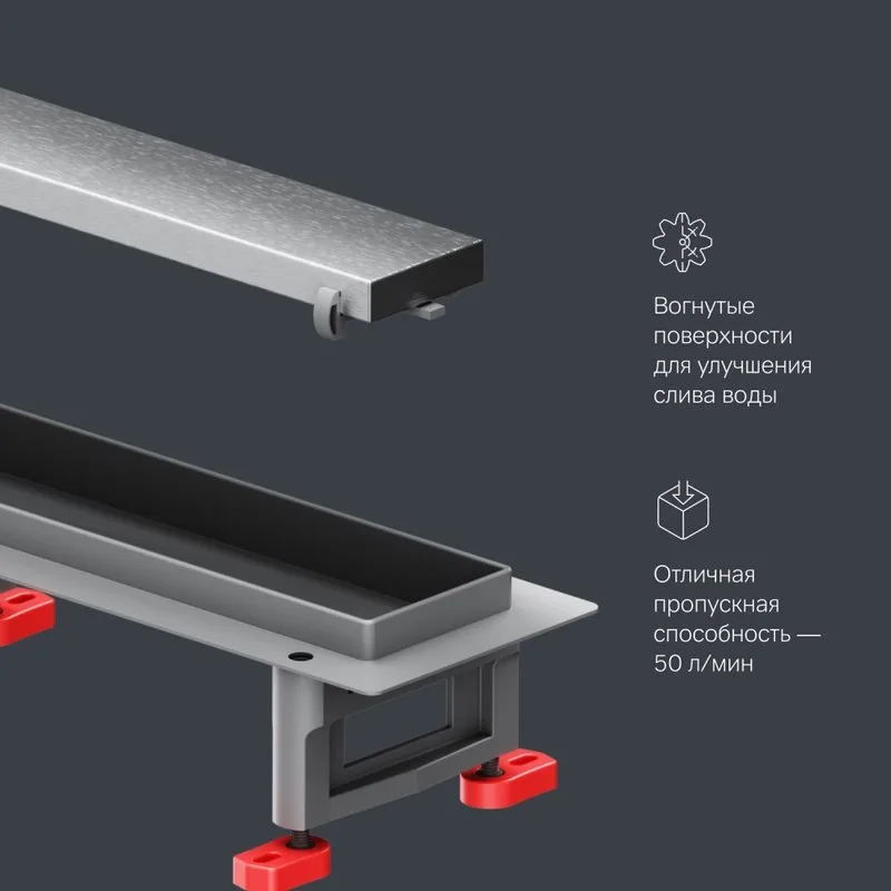 Душевой трап (лоток) AM.PM MasterFlow Tile 80 см, сталь матовая Sancos — официальный сайт