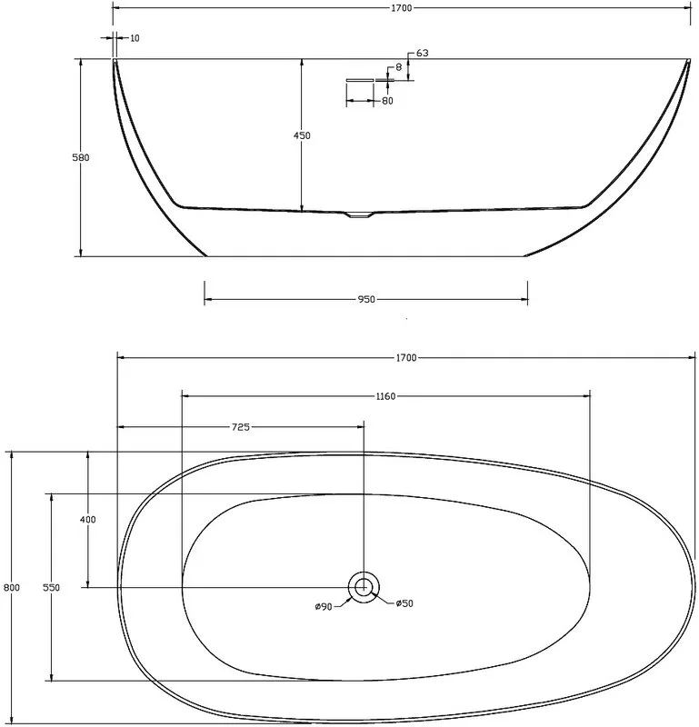 Акриловая ванна Abber AB9211MB 170x80 см, отдельностоящая, черная матовая, овальная, с каркасом, со  Sancos — официальный сайт