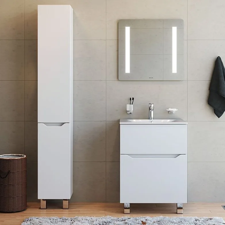 Шкаф-пенал для ванной AM.PM Tender R, напольный, белый глянец Sancos — официальный сайт