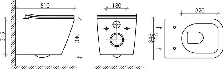 Унитаз подвесной Ceramicanova Metric Rimless CN3007 Sancos — официальный сайт